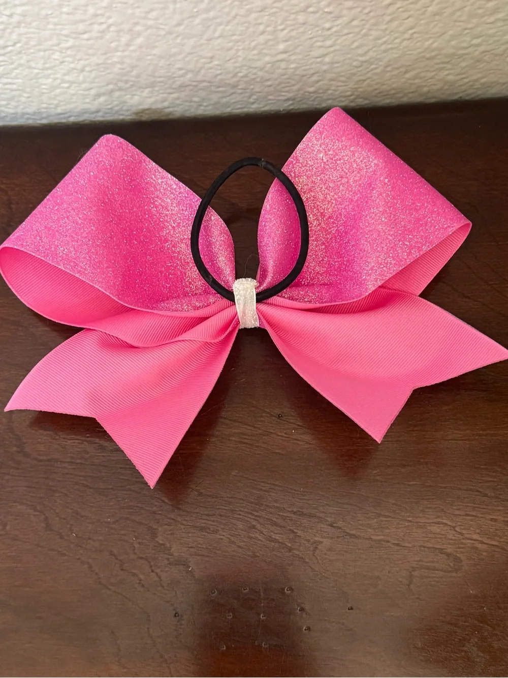 Pink Glitter Awareness Hair Bow